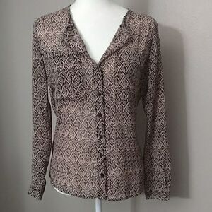 Anthropologie Top, Silence + Noise (Anthro) Peach Geometric Top -  XS‎